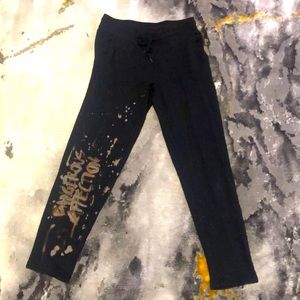 Bleach sweatpants with bleach pattern